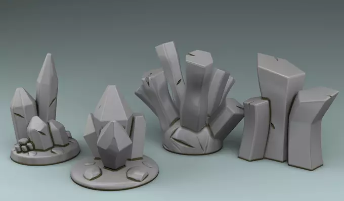 Crystals set of 3D print model