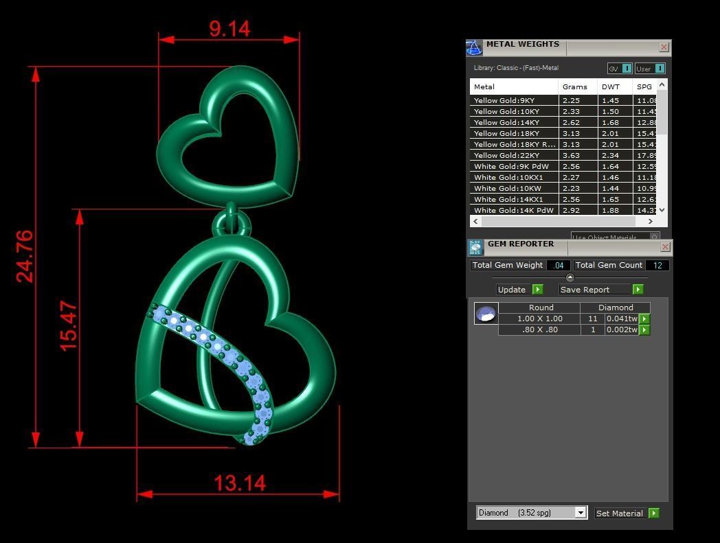 Heart Jewelry Pendant 3D print model_1
