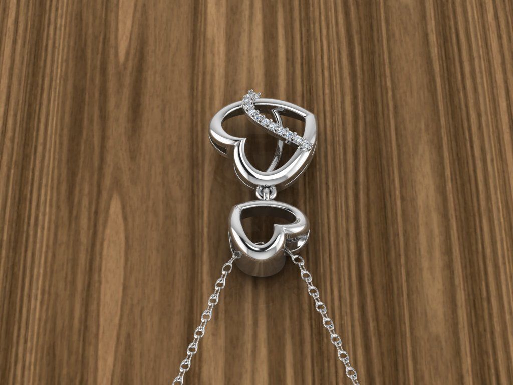 Heart Jewelry Pendant 3D print model_10