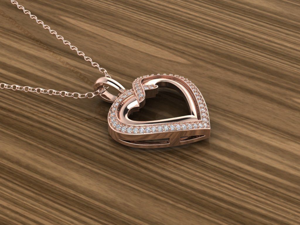 Heart Jewelry Pendant 3D print model_4