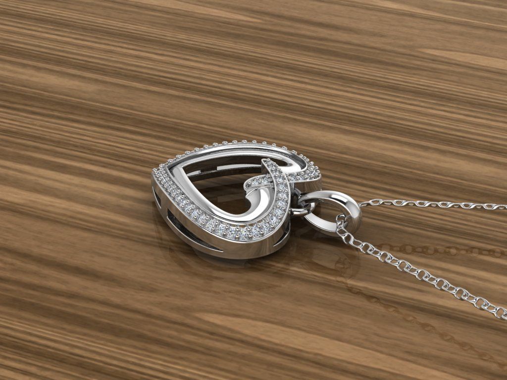 Heart Jewelry Pendant 3D print model_9