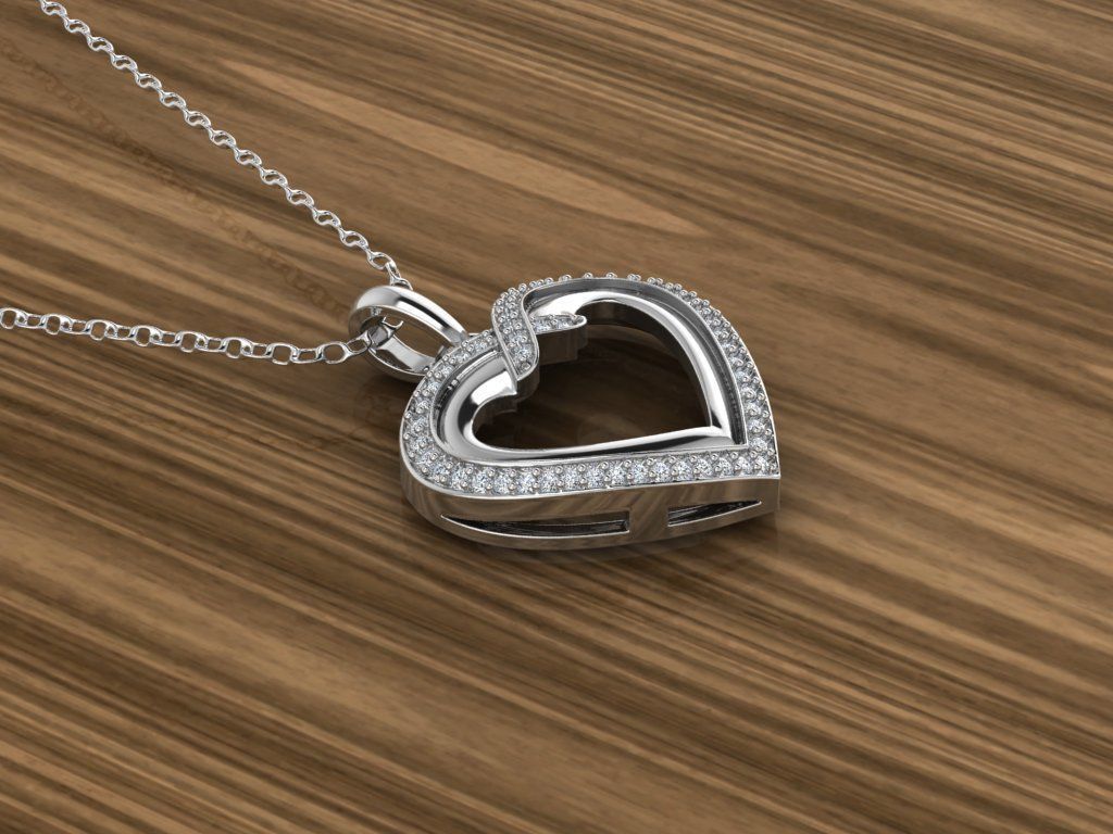 Heart Jewelry Pendant 3D print model_8