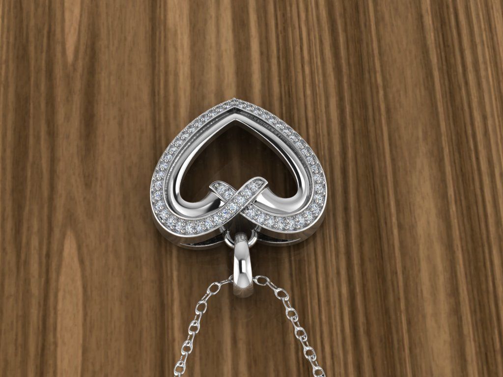 Heart Jewelry Pendant 3D print model_10