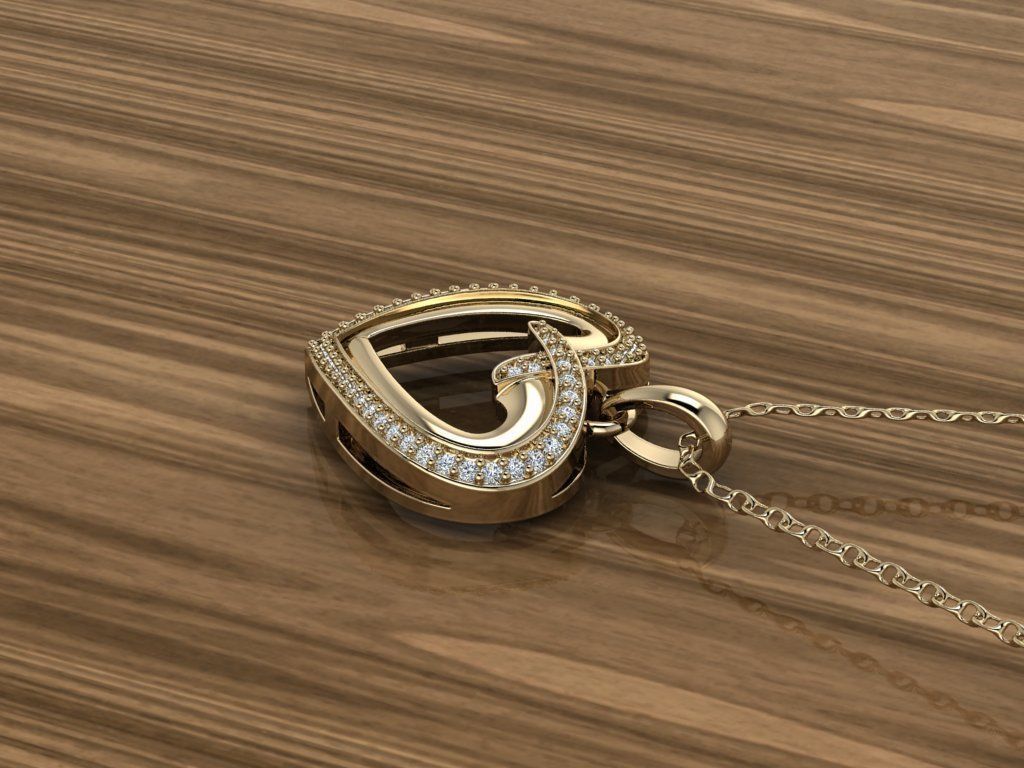 Heart Jewelry Pendant 3D print model_11