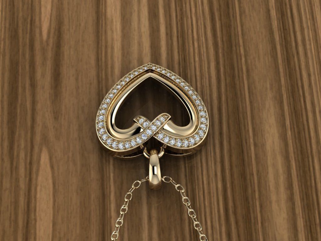 Heart Jewelry Pendant 3D print model_12