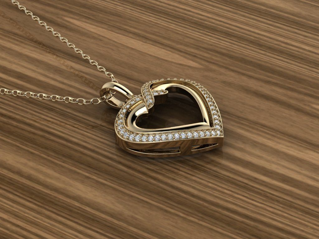 Heart Jewelry Pendant 3D print model_2