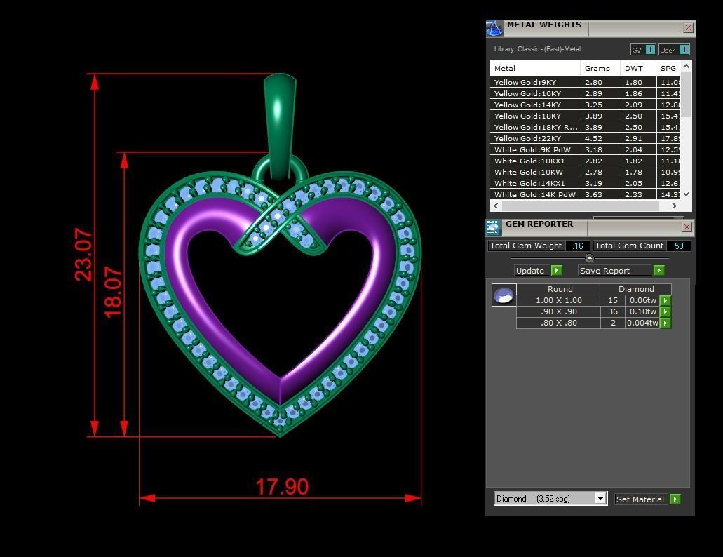 Heart Jewelry Pendant 3D print model_1