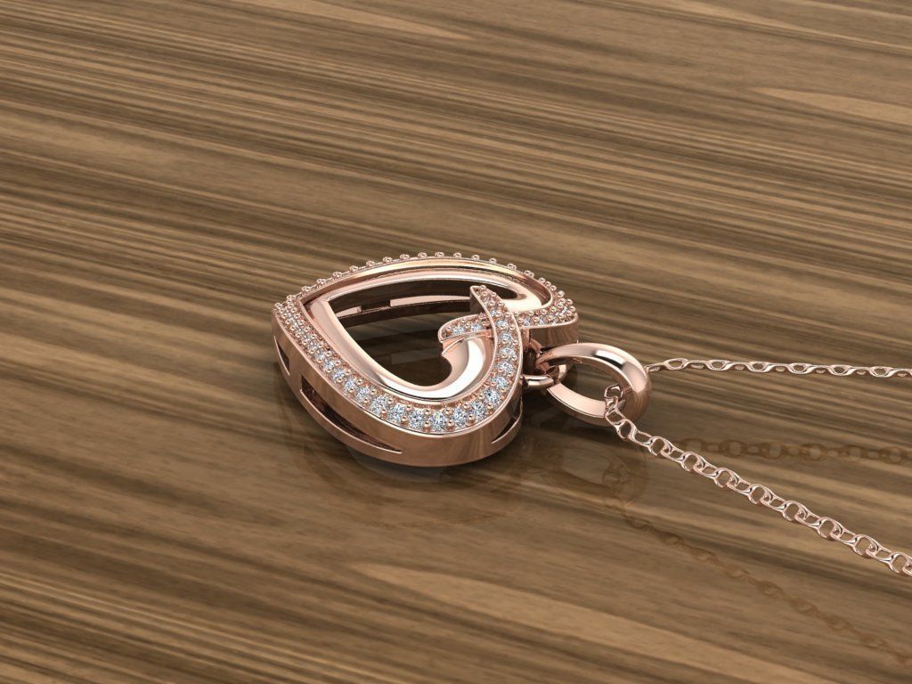 Heart Jewelry Pendant 3D print model_5