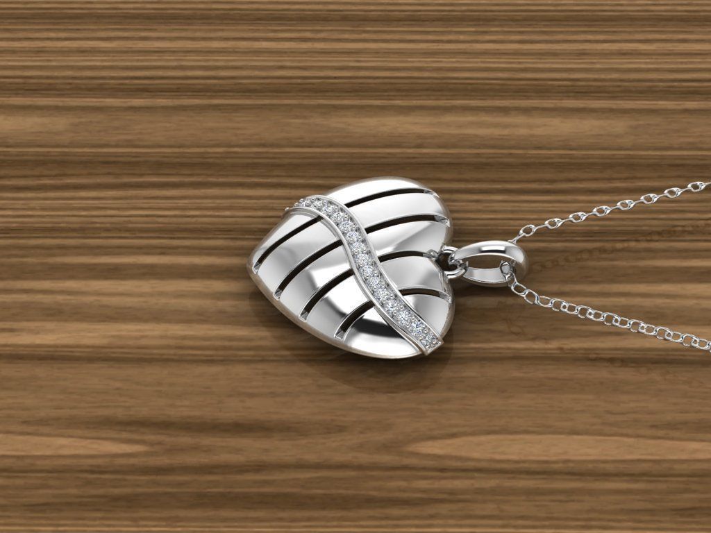 Heart Jewelry Pendant 3D print model_9
