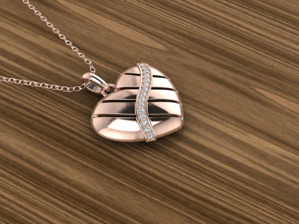 Heart Jewelry Pendant 3D print model_4