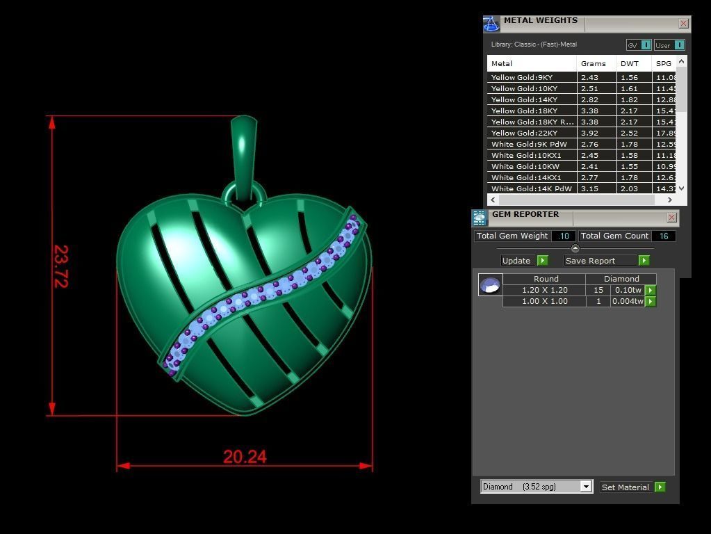 Heart Jewelry Pendant 3D print model_1