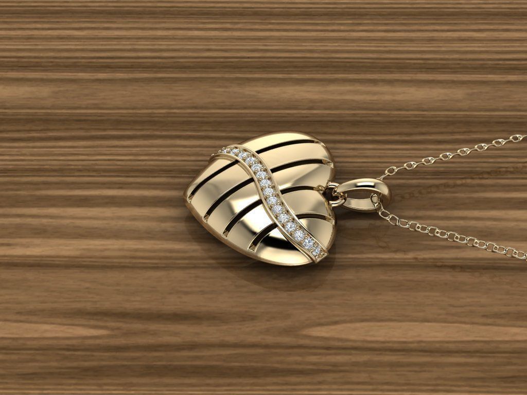 Heart Jewelry Pendant 3D print model_11