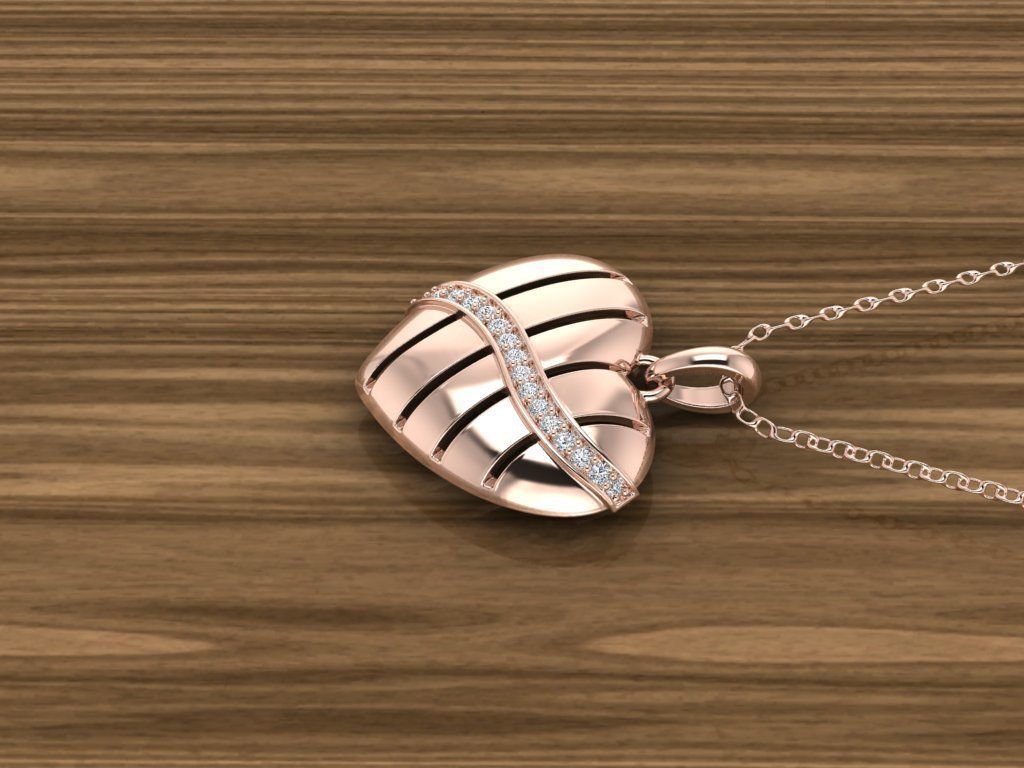 Heart Jewelry Pendant 3D print model_5