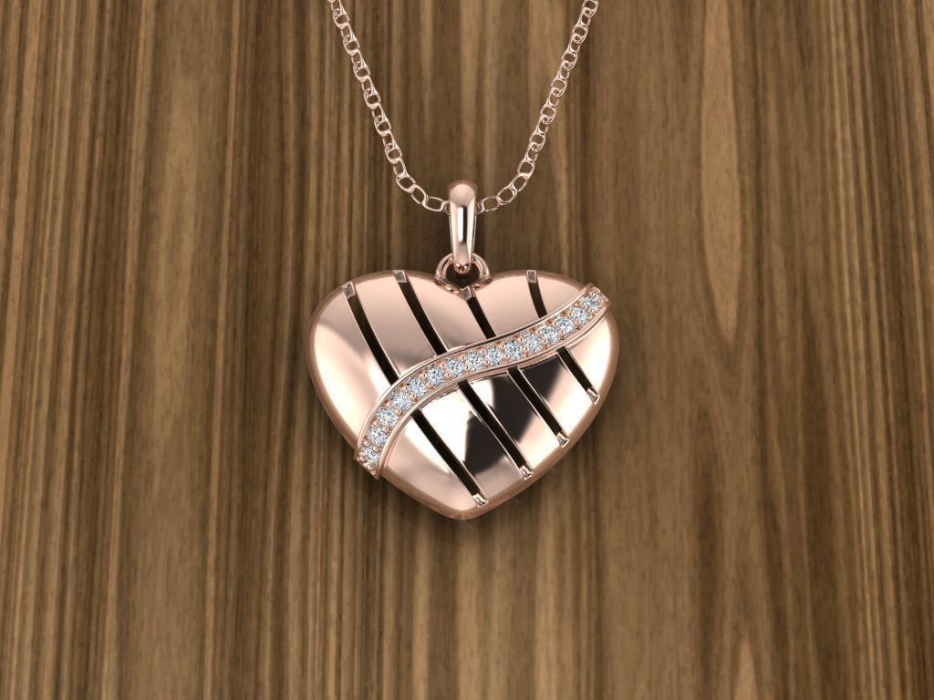 Heart Jewelry Pendant 3D print model_3