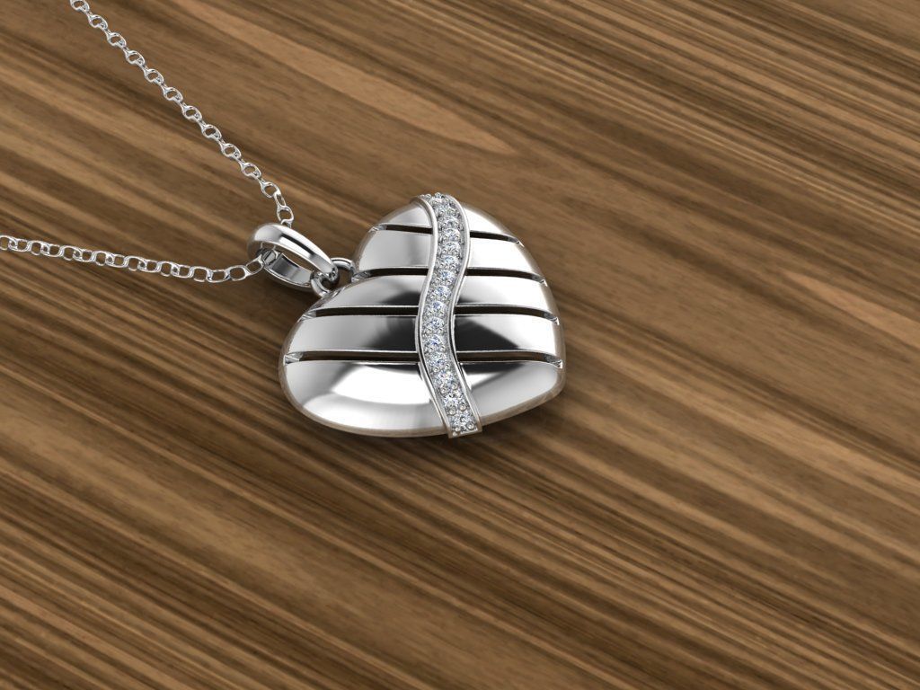 Heart Jewelry Pendant 3D print model_8