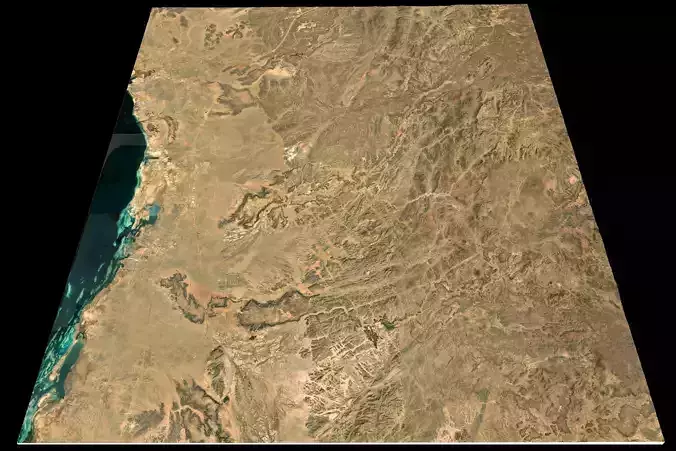 Mecca and the Red Sea coast of Saudi Arabia - tile n22 e39 3D model