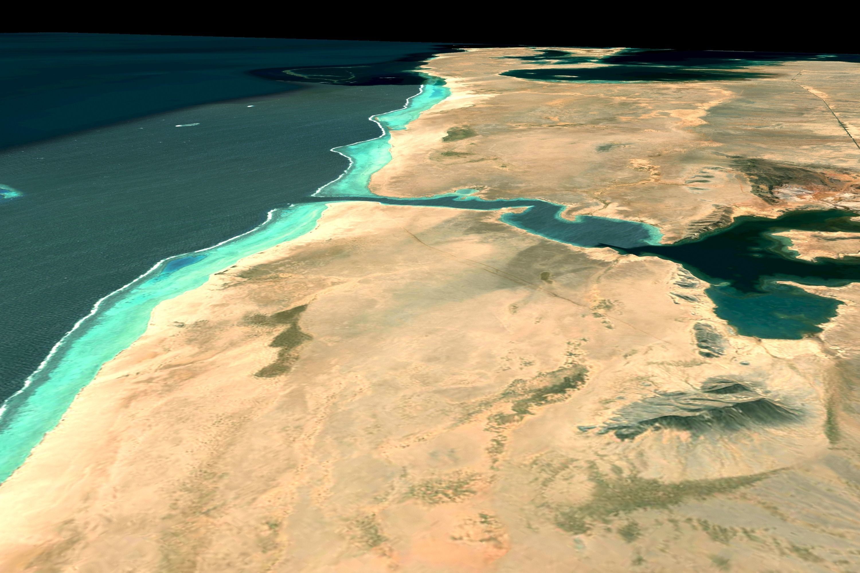 Mecca and the Red Sea coast of Saudi Arabia - tile n21 e37 3D model_4