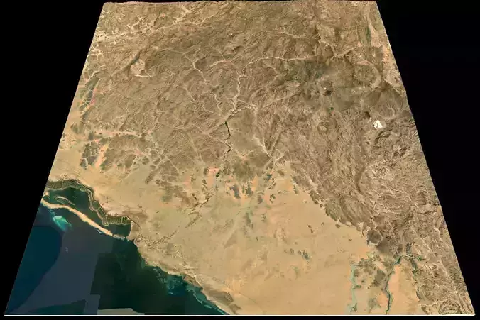 Mecca and the Red Sea coast of Saudi Arabia - tile n20 e40 3D model