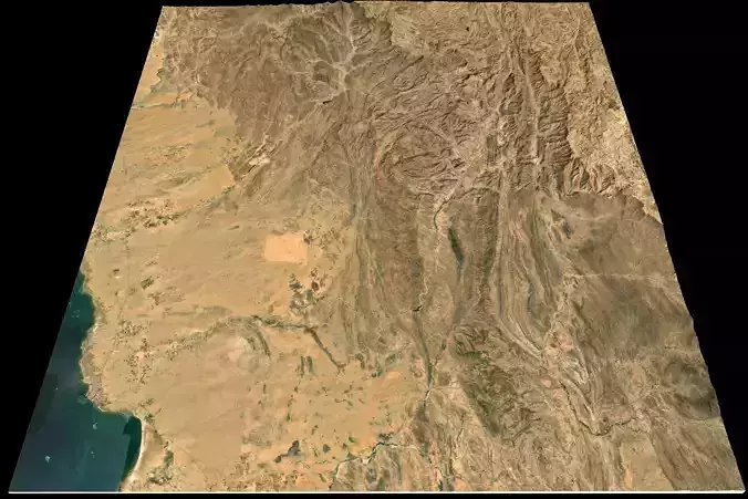 Mecca and the Red Sea coast of Saudi Arabia - tile n19 e41 3D model