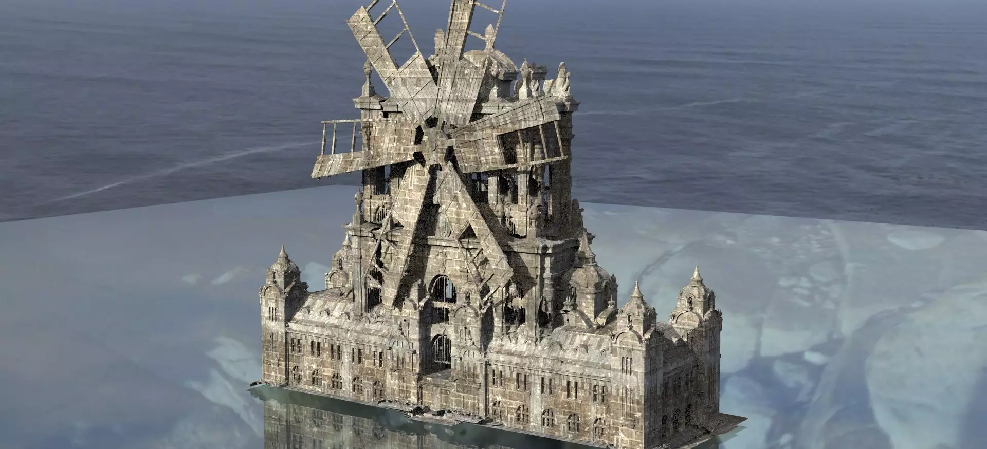 Innsmouth Horror Factory Windmill 3D 3D model_0