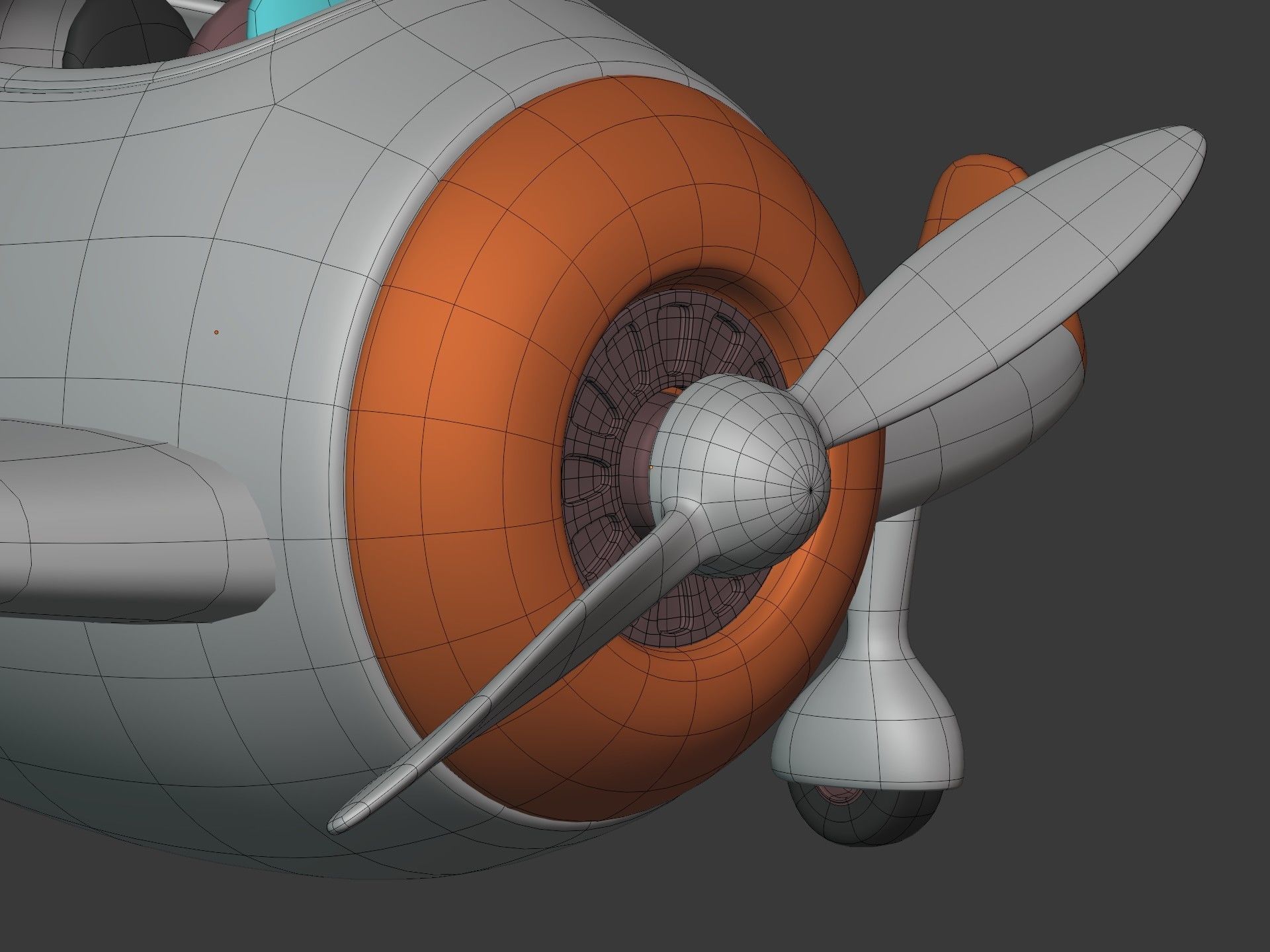 Cartoon Plane Low-poly 3D model_18