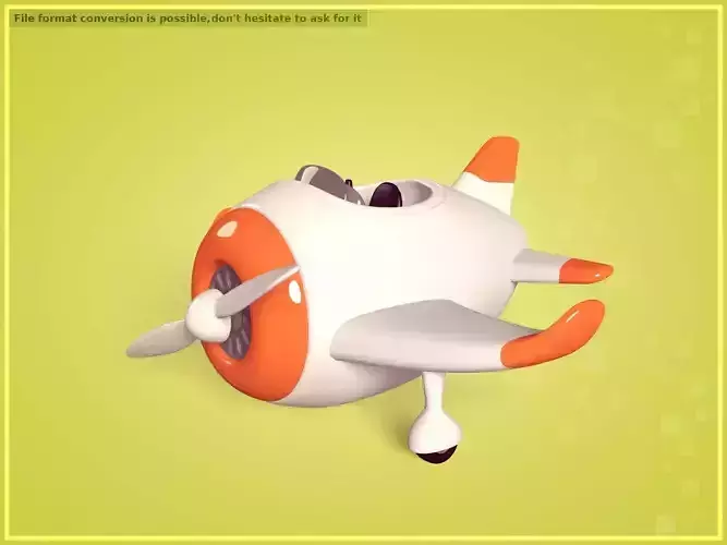 Cartoon Plane Low-poly 3D model