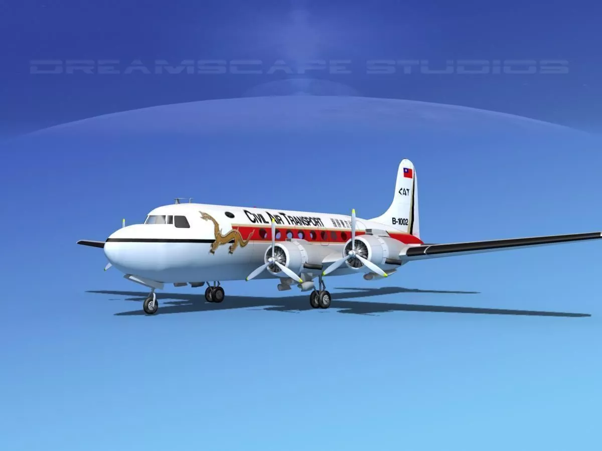 Douglas DC-4 Civil Air Transport China 3 3D model