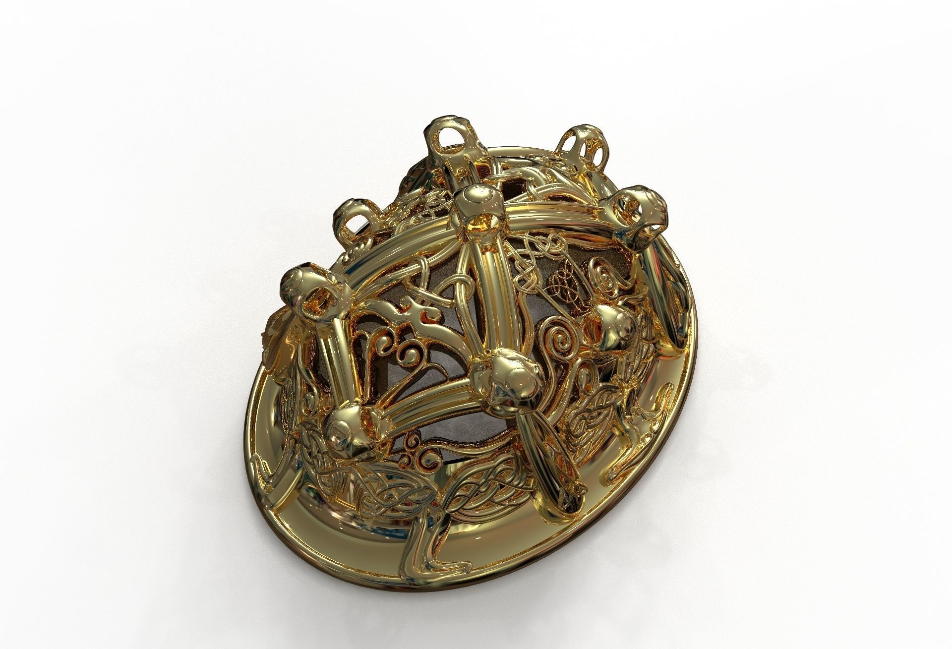Viking brooch 3D model_2
