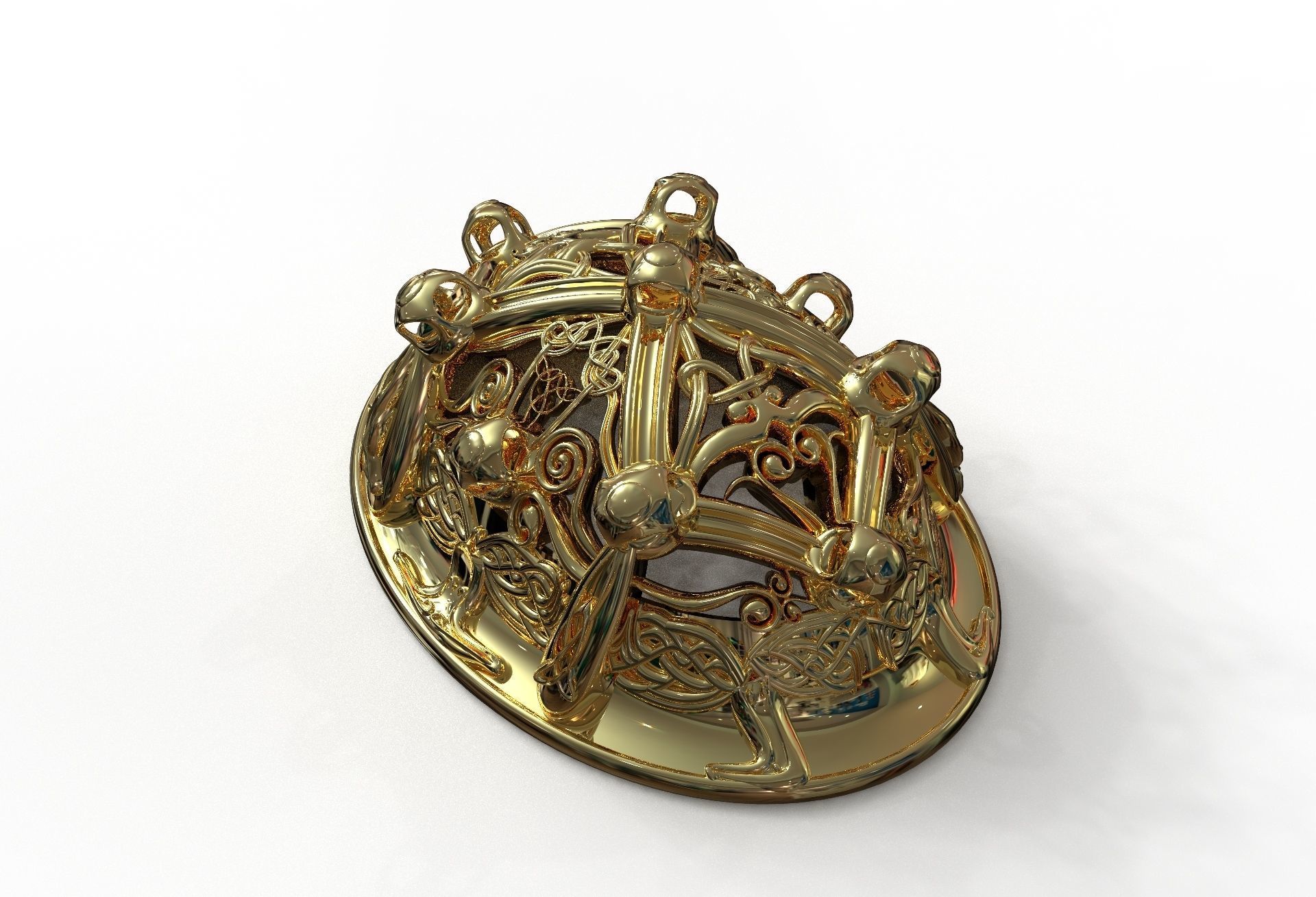 Viking brooch 3D model_7
