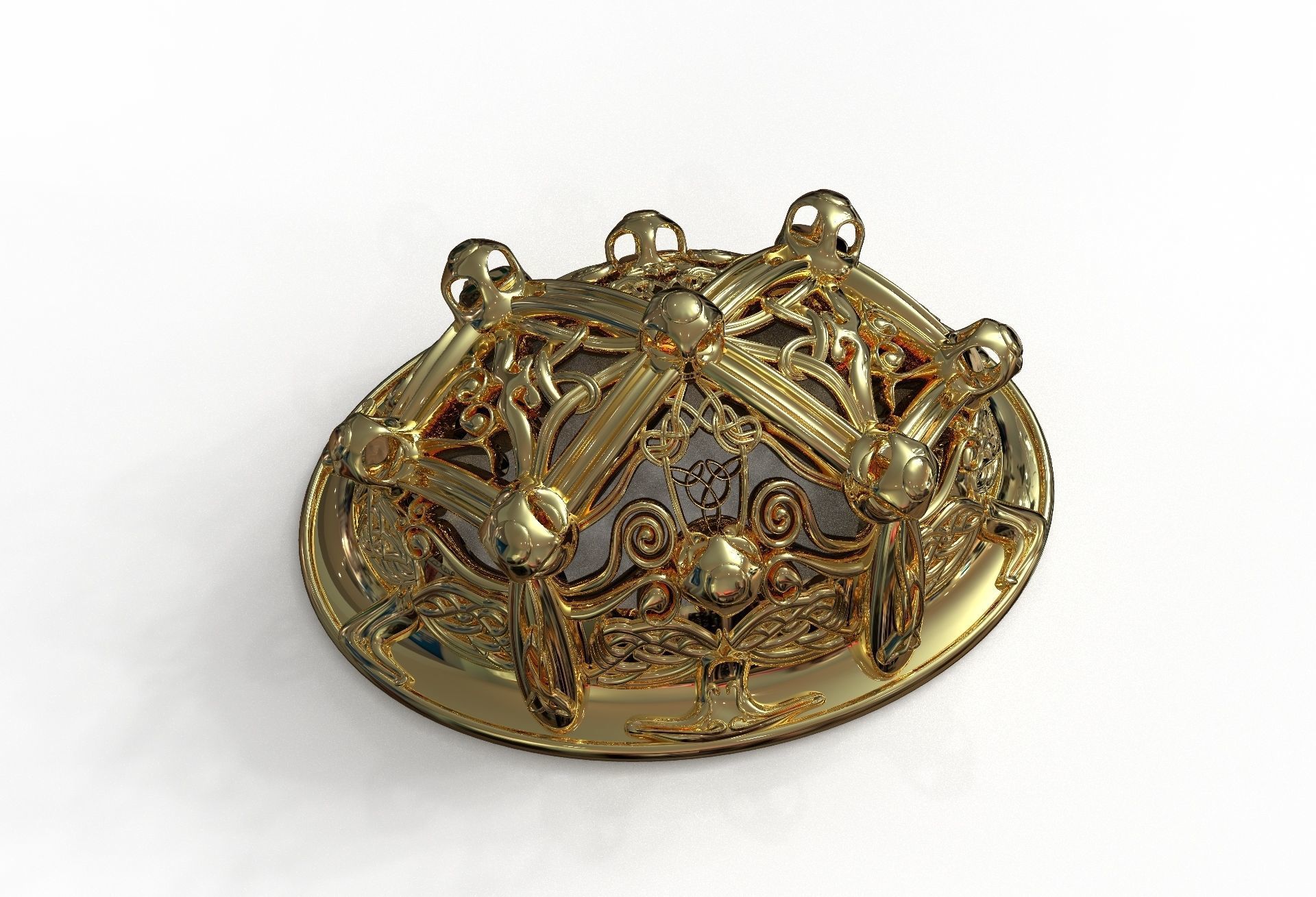 Viking brooch 3D model_11
