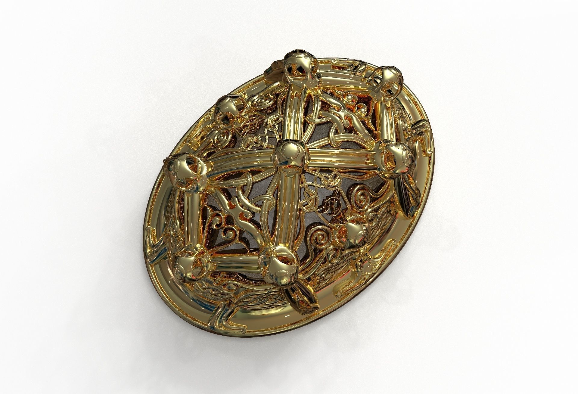 Viking brooch 3D model_5