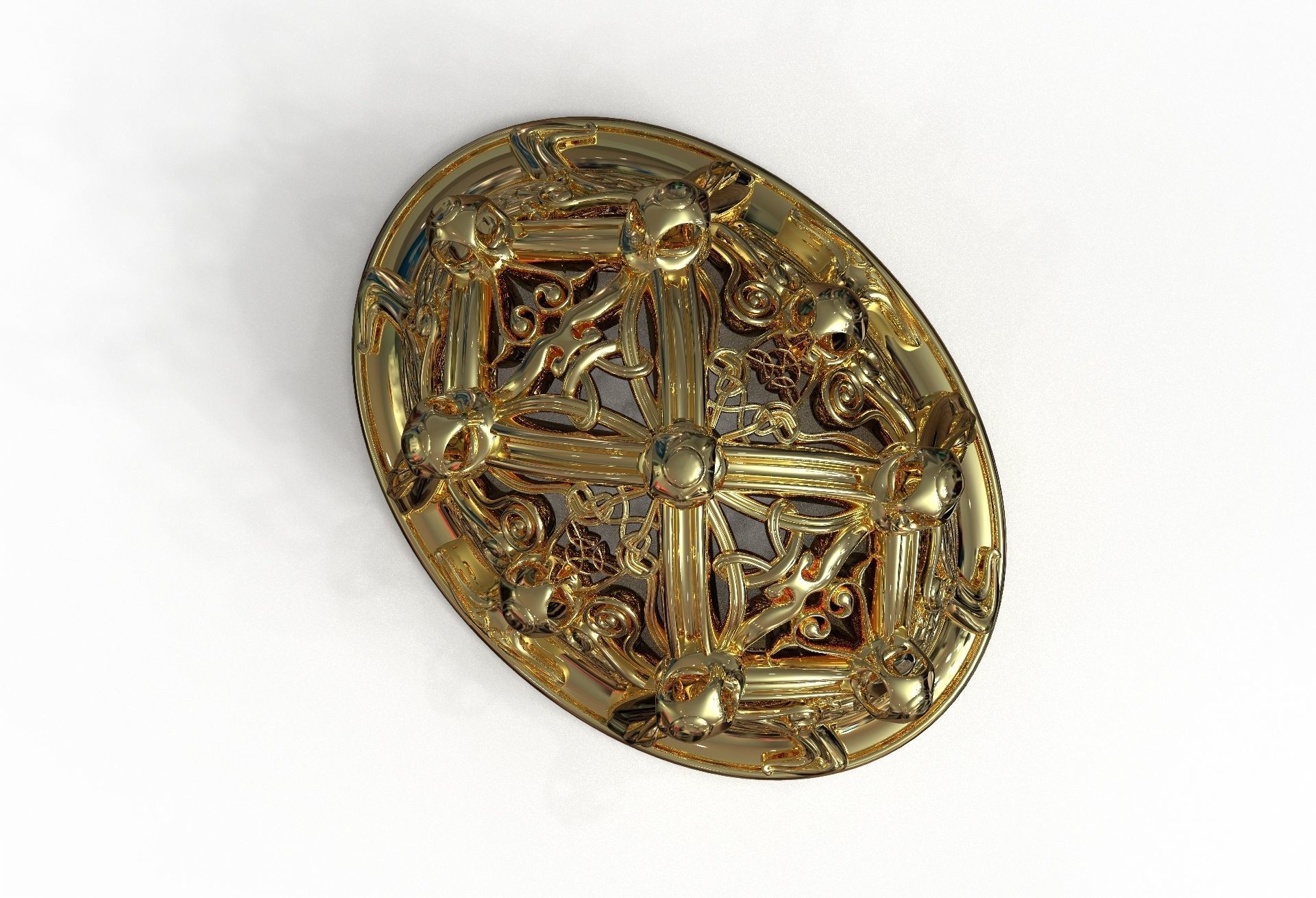 Viking brooch 3D model_6