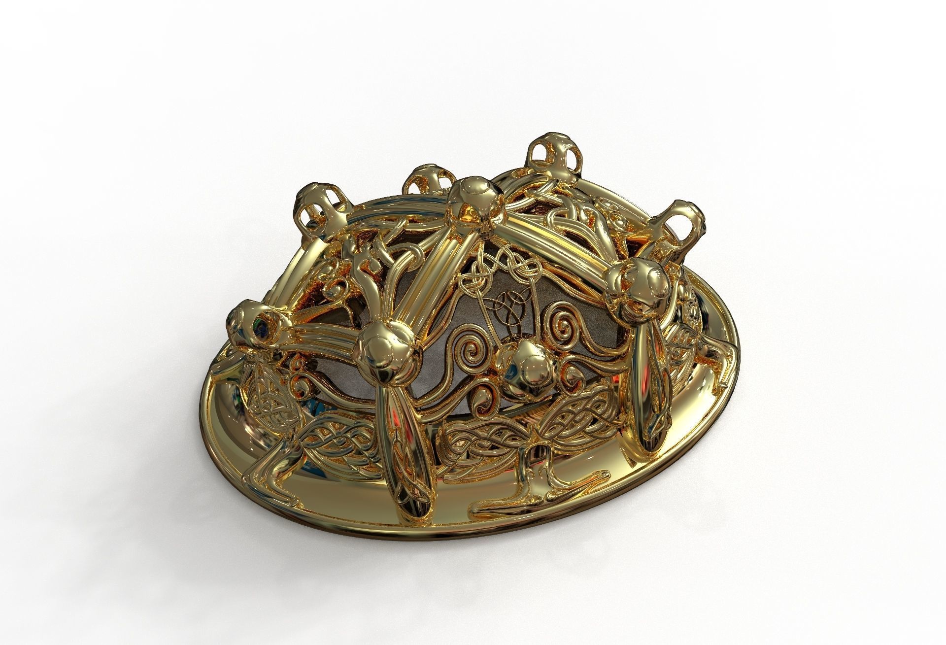 Viking brooch 3D model_4