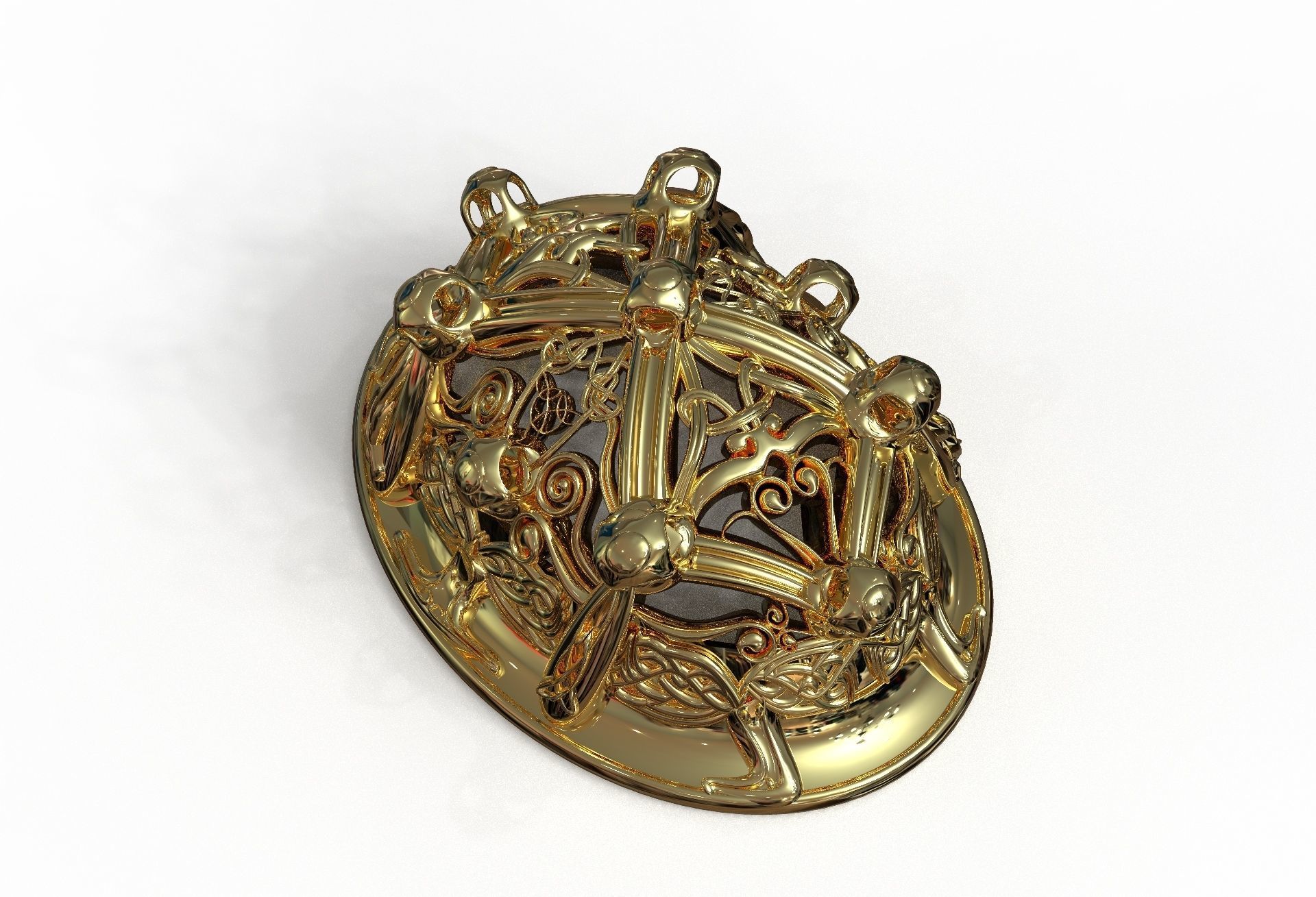 Viking brooch 3D model_9