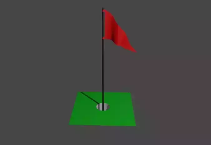 Golf Hole - Buraco de Golf Low-poly 3D model