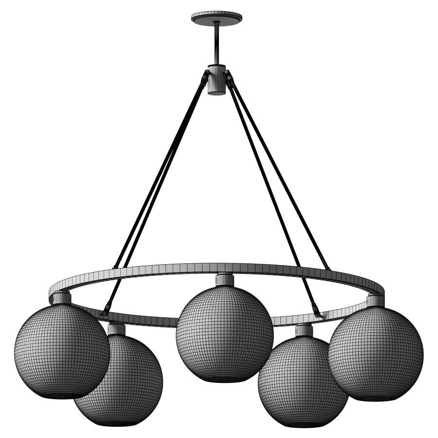 Sola 36 Modern Chandelier by Niche 3D model_1