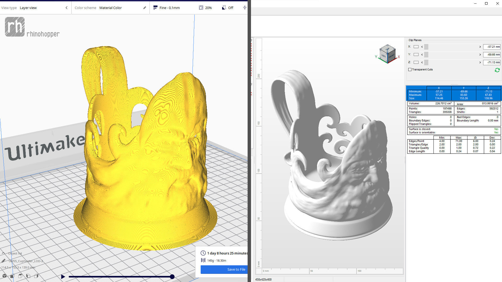 Odin shaped silver cup holder 3D printable 3D print model_7