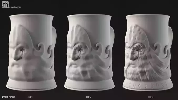 Odin shaped silver cup holder 3D printable 3D print model