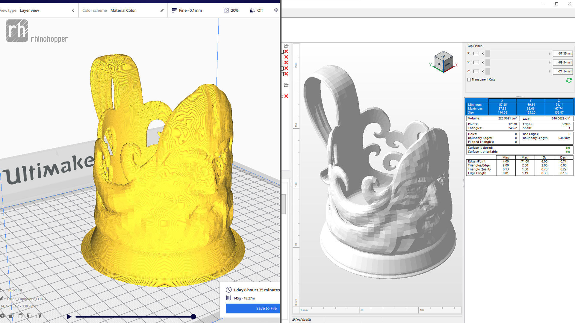 Odin shaped silver cup holder 3D printable 3D print model_6