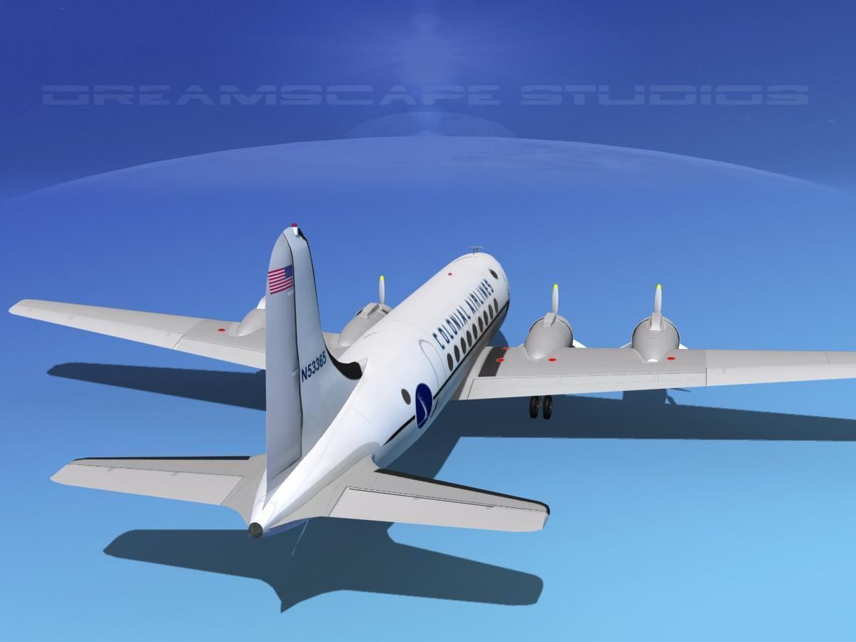 Douglas DC-4 Colonial Airlines 3D model_6