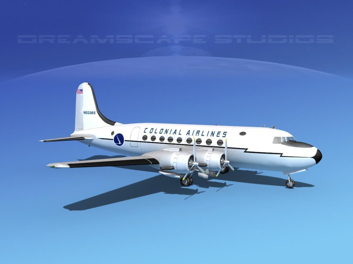 Douglas DC-4 Colonial Airlines 3D model_1