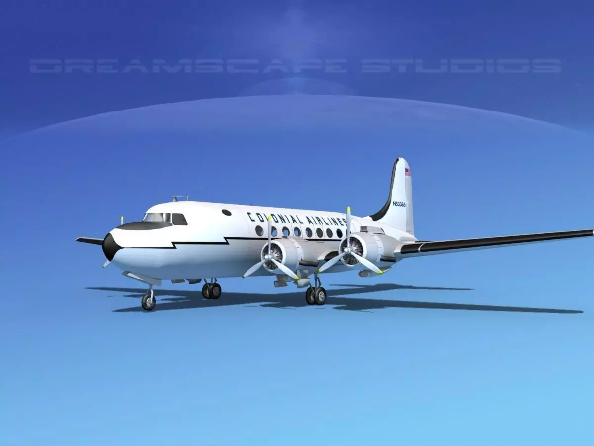 Douglas DC-4 Colonial Airlines 3D model_0