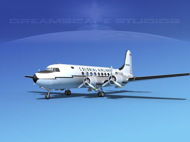 Douglas DC-4 Colonial Airlines 3D model