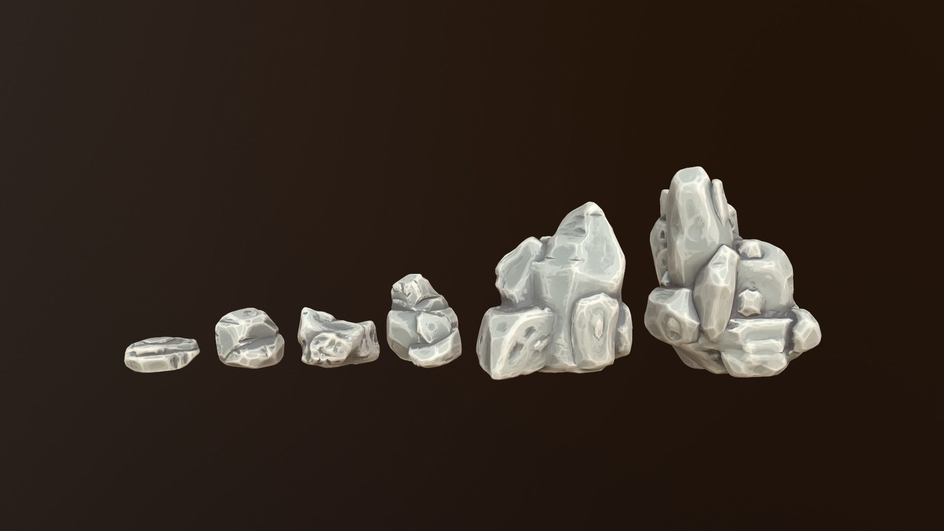 Stylized Rock Asset Pack Low-poly 3D model_2
