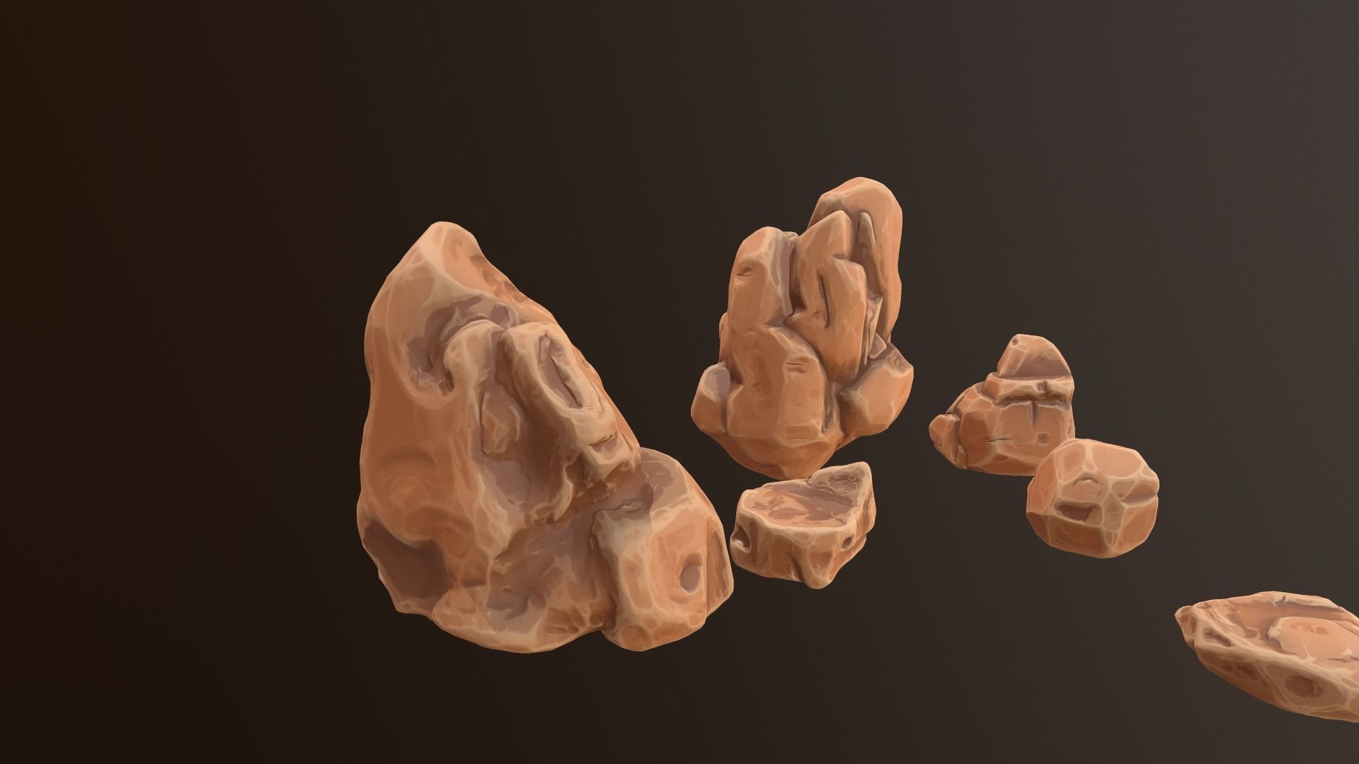 Stylized Rock Asset Pack Low-poly 3D model_4