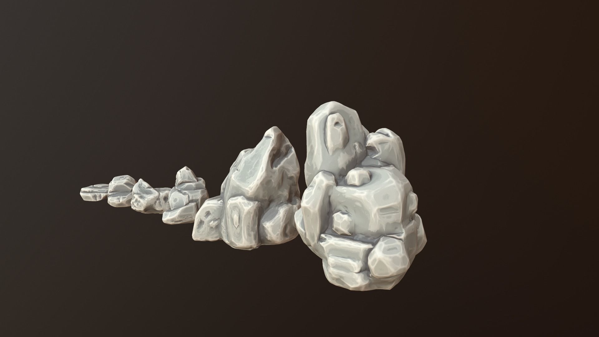 Stylized Rock Asset Pack Low-poly 3D model_3