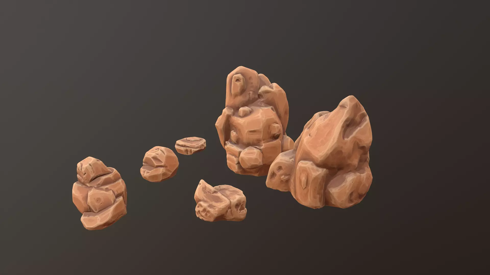 Stylized Rock Asset Pack Low-poly 3D model_0
