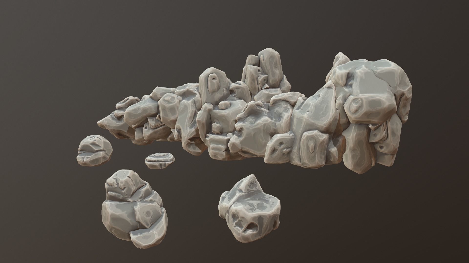 Stylized Rock Asset Pack Low-poly 3D model_8