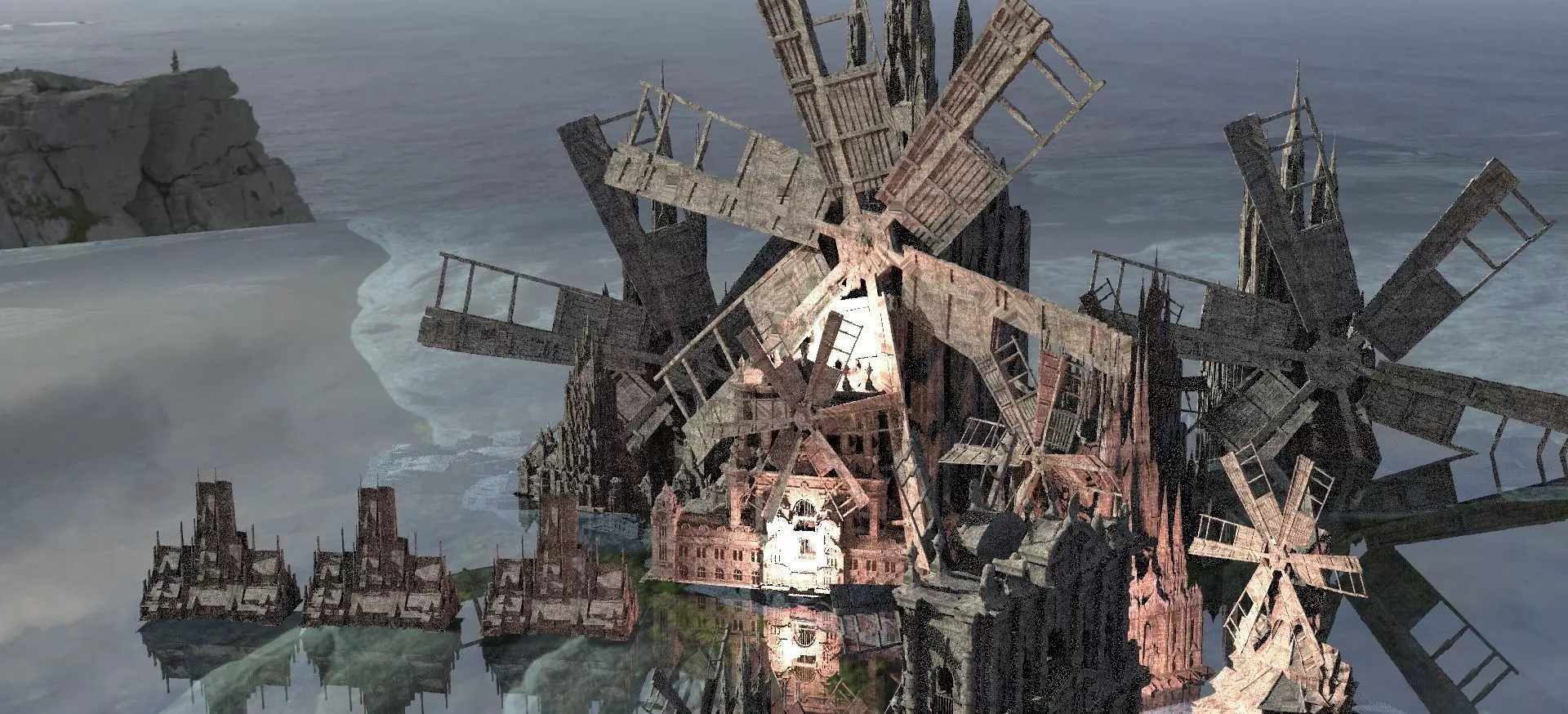 Haunted Windmill Town Collection Kit bash 3D 3D model_0