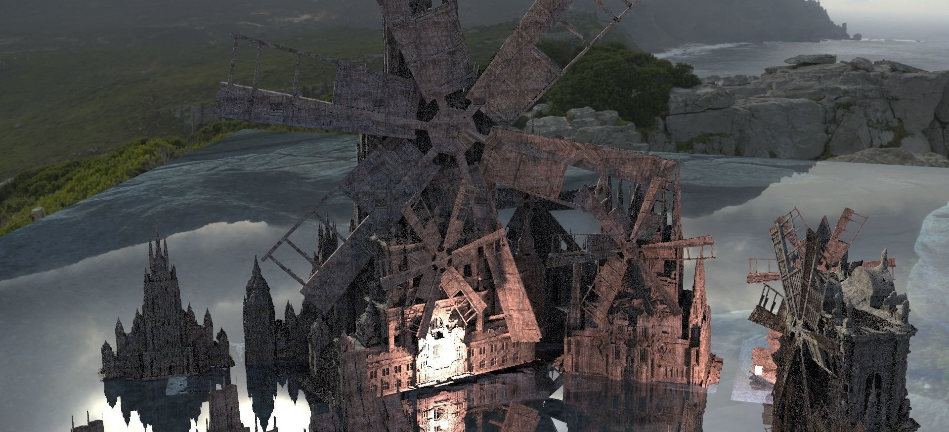 Haunted Windmill Town Collection Kit bash 3D 3D model_7